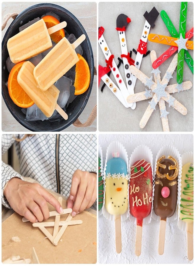 MMonDod 2400 Pcs Popsicle Sticks for Crafts,4.5 Inch Wooden Craft Sticks,Natural Wood Popsicle Stick for Waxing,Ice Cream Sticks,Hair Removal and Waxing Supplies,DIY Wood Crafts for Home Art Projects - Image 5