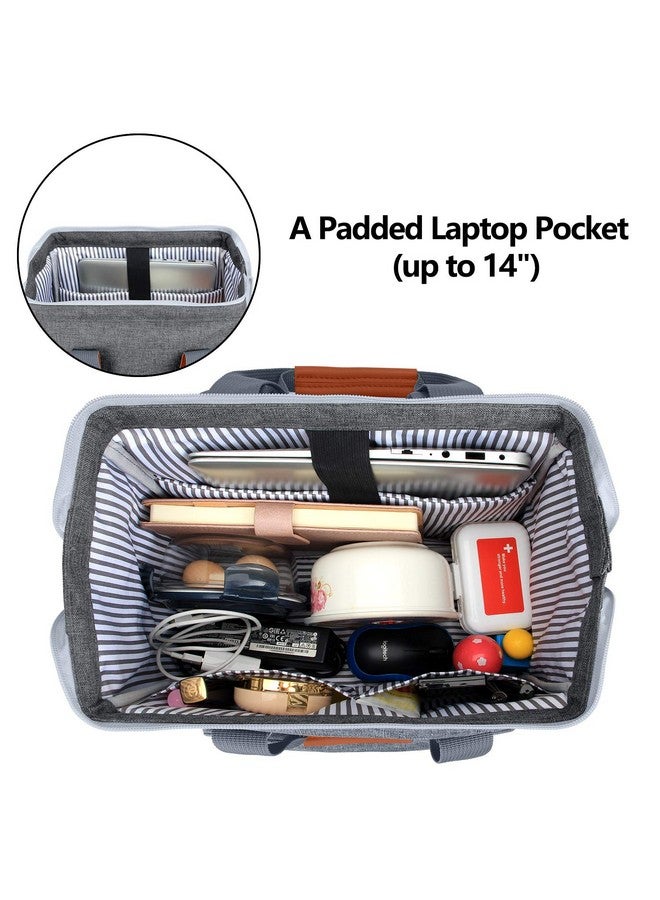 LUXJA LUXJA Breast Pump Bag with Compartments for Cooler Bag and Laptop, Breast Pump Backpack with 2 Options for Wearing (Fits Most Major Breast Pump, Suitable for Working Mothers), Gray - Image 2
