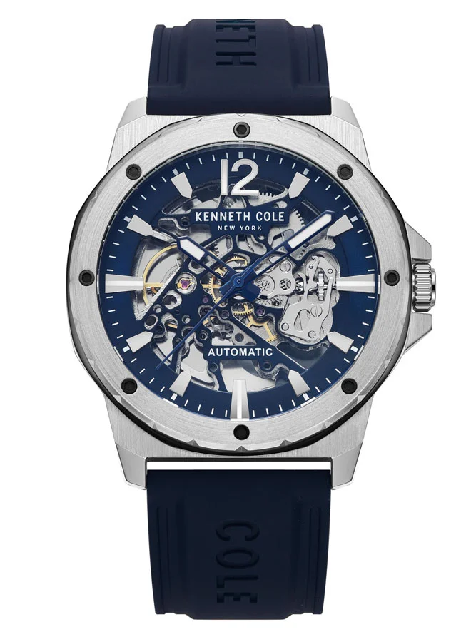 Kenneth Cole New York 45mm Automatic Men's Watch with Blue Silicone Strap