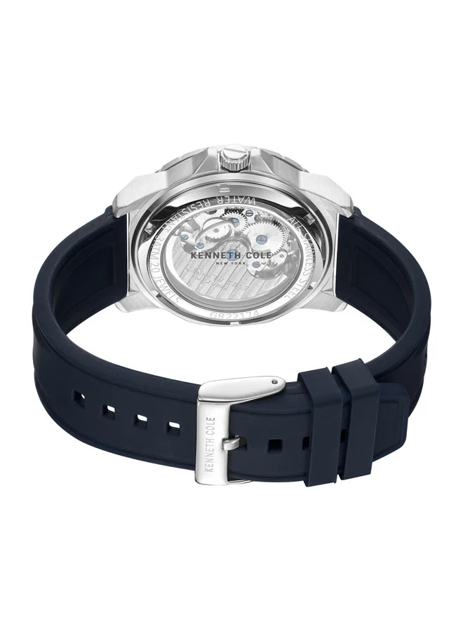 Kenneth Cole New York 45mm Automatic Men's Watch with Blue Silicone Strap