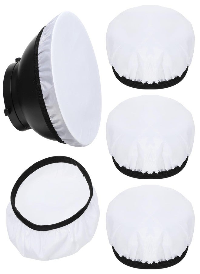 Tucnoeu 4Pcs 7"/18cm White Lamp Shade Diffuser,Light Diffuser,Great for Studio Strobe Reflectors, Video Shooting - Image 1