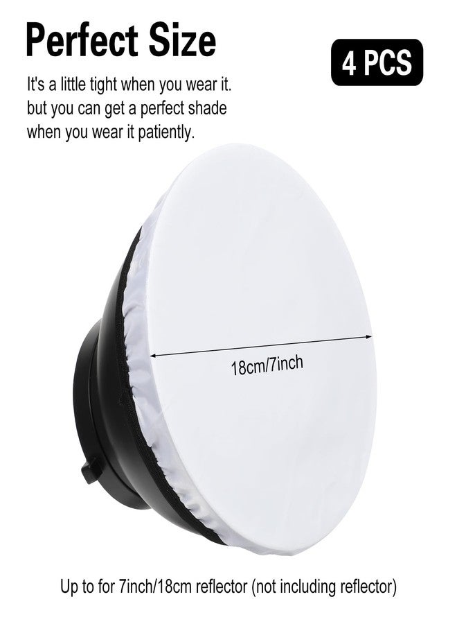 Tucnoeu 4Pcs 7"/18cm White Lamp Shade Diffuser,Light Diffuser,Great for Studio Strobe Reflectors, Video Shooting - Image 2