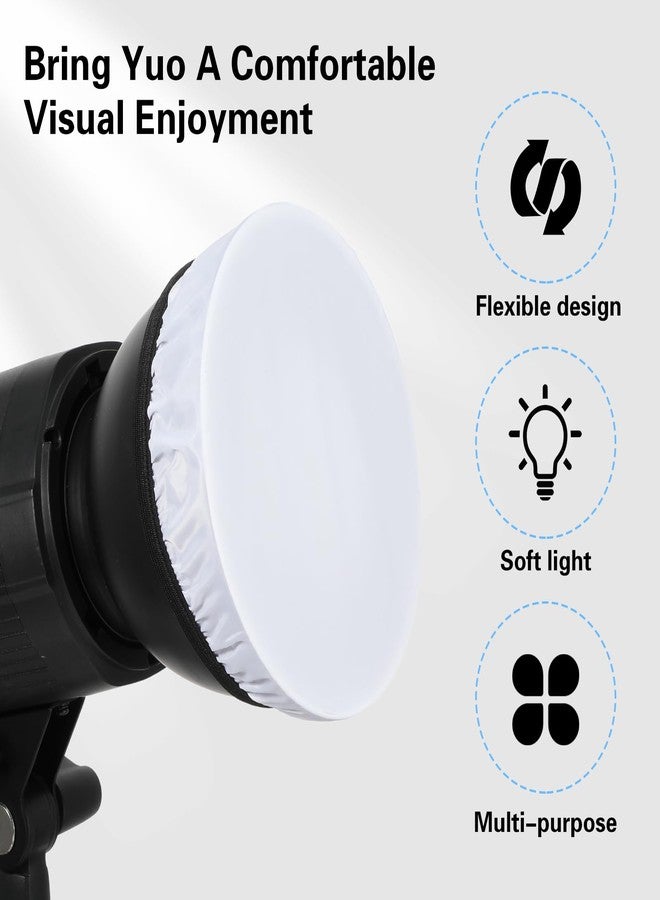 Tucnoeu 4Pcs 7"/18cm White Lamp Shade Diffuser,Light Diffuser,Great for Studio Strobe Reflectors, Video Shooting - Image 4