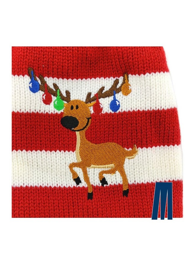 Mikayoo pet Sweater for Small Dog/cat,Ugly Sweater,Color Horizontal Stripes,Christmas Holiday Xmas, Elk Series, Reindeer Series,with Bells(Red,M) - Image 3
