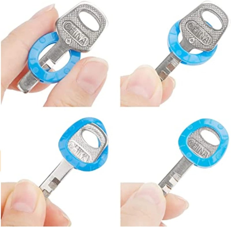 Khazna Small Key Covers Tags, Bright Colored Key Caps Silicone Key Covers Elastic Key Tags Key Identifier Coding Rings, 0.8 Inch Dia Key Identifiers, 24Pcs In 8 Colors (Mixed Color) - Image 2