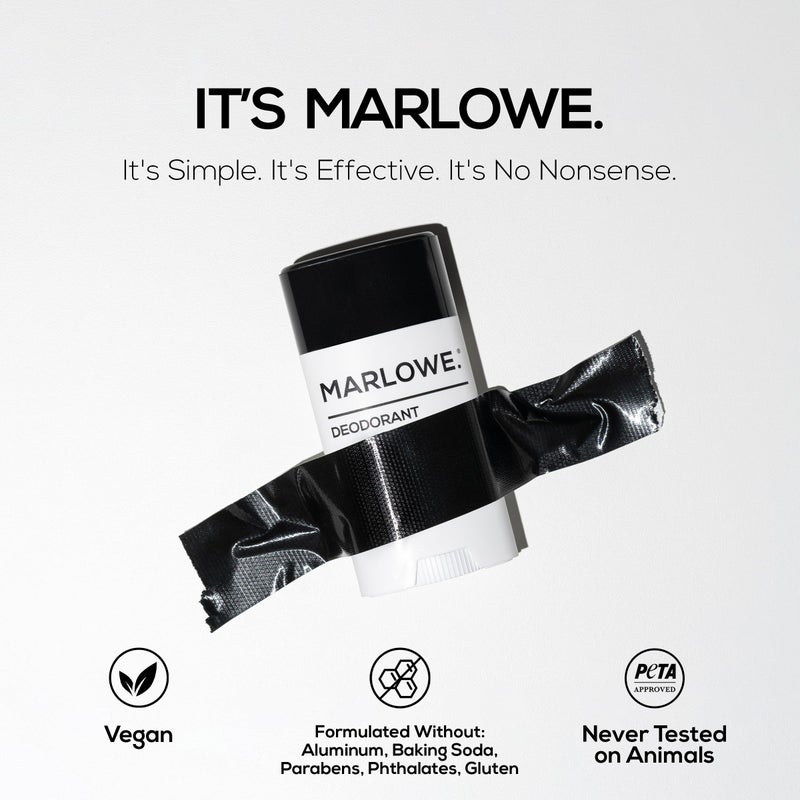 MARLOWE. No. 024 Mens Deodorant 2.5 oz, Natural Deodorant for Men, Aluminum Free Stick, Made with Coconut Oil, Shea Butter & Jojoba, Only No-Nonsense Ingredients, Sage & Fir Scent - Image 3