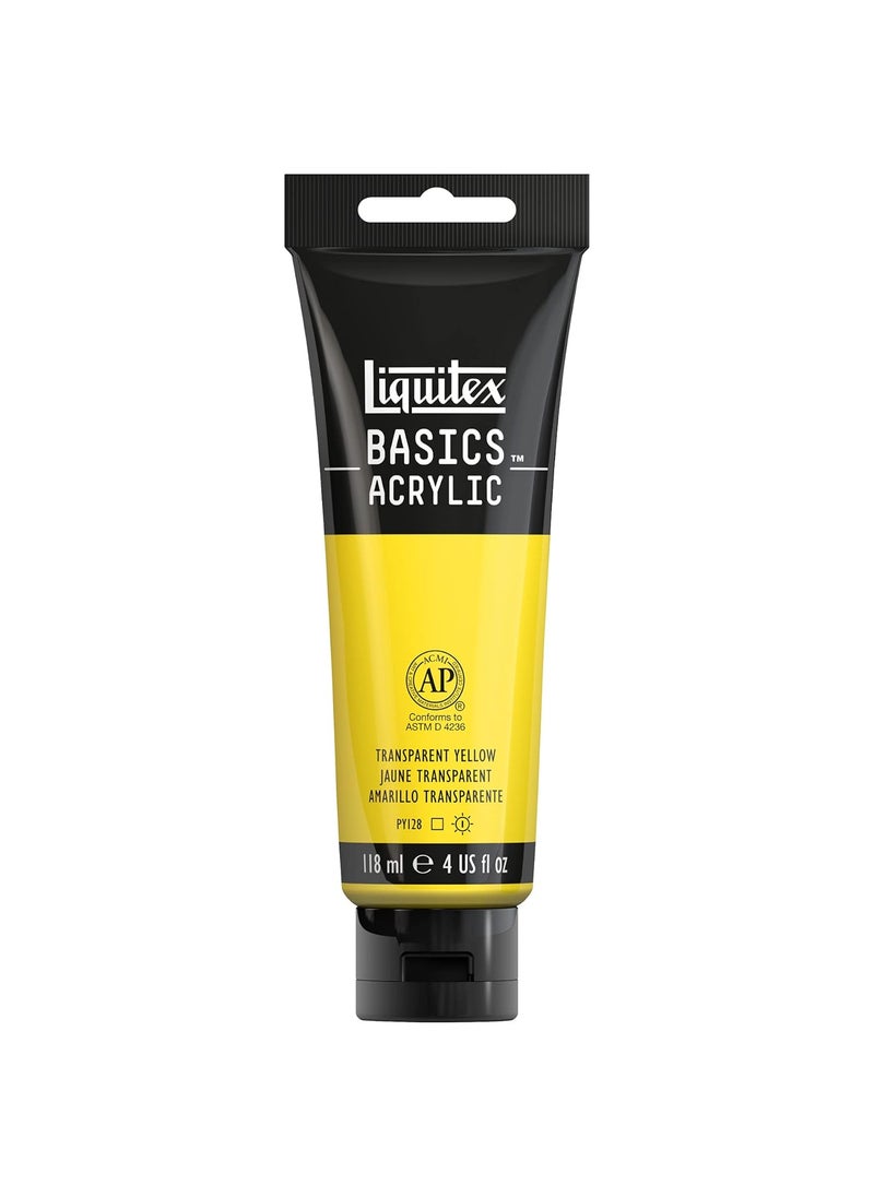 Liquitex LIQUITEX Reeves Basics Acrylic Paint, 4 oz (Transparent Yellow)  - Image 1