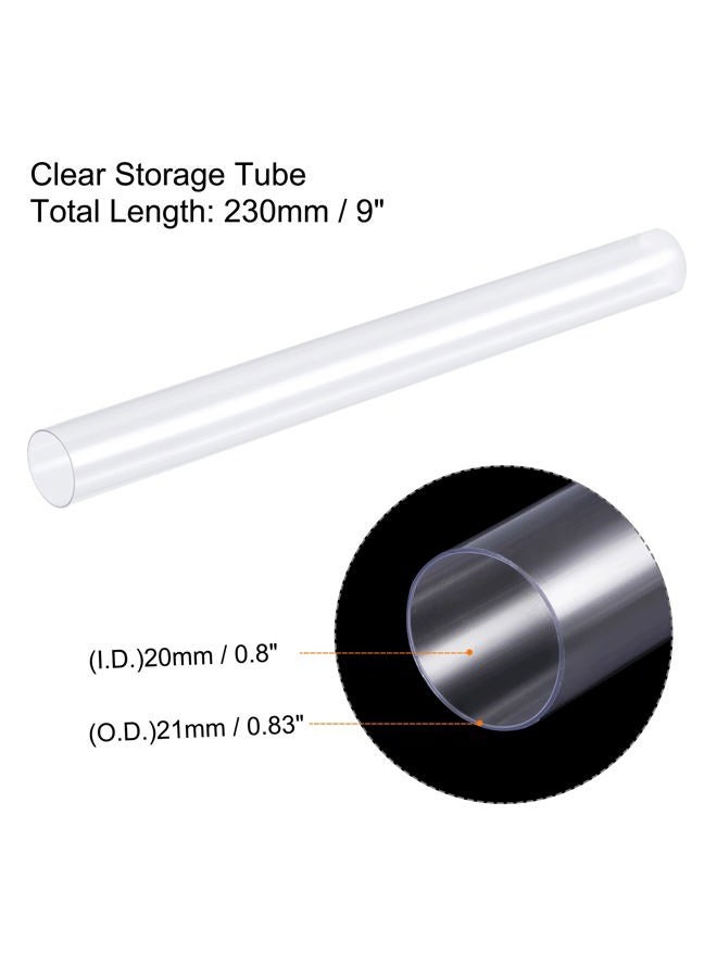 MECCANIXITY Clear Storage Tube 0.8" x 9"(20mm x 230mm) Lightweight for Bead Containers, Craft, DIY with Red Caps - Image 2