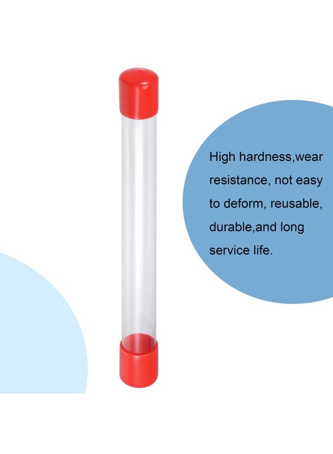 MECCANIXITY Clear Storage Tube 0.8" x 9"(20mm x 230mm) Lightweight for Bead Containers, Craft, DIY with Red Caps - Image 4