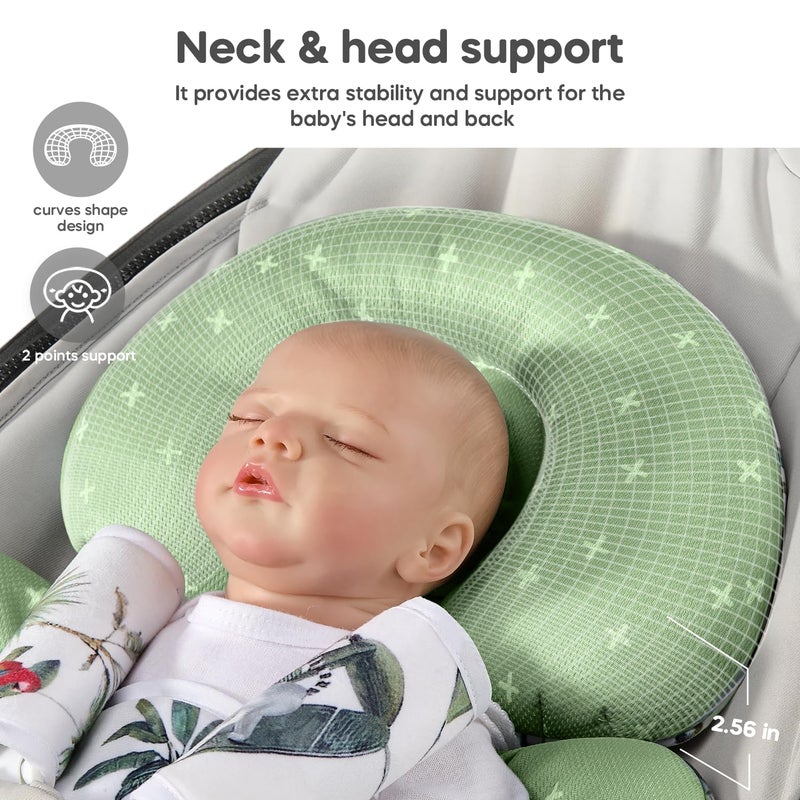 Mamatepe Infant Insert Compatible with 4moms Mamaroo  Graco Swing and Infant Car SeatNewborn Insert Head  Body Support Cushion Reversible Design Breathable Soft Fabric - Image 4