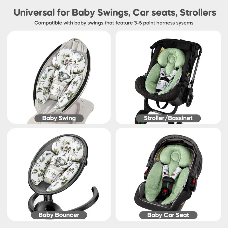 Mamatepe Infant Insert Compatible with 4moms Mamaroo  Graco Swing and Infant Car SeatNewborn Insert Head  Body Support Cushion Reversible Design Breathable Soft Fabric - Image 3