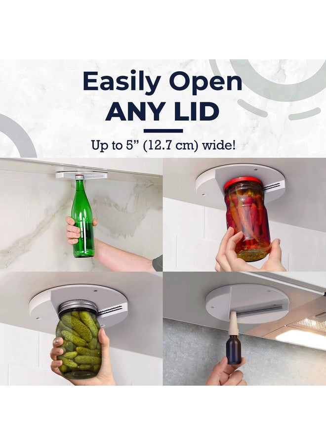 EZ Off Jar Opener for Seniors - Under Cabinet Jar Openers for Weak Hands, Easy Grip, Arthritis jar opener, One Handed Gadgets & Bottle Opener - Essential Kitchen Gadgets for Home Assistance - White - Image 2