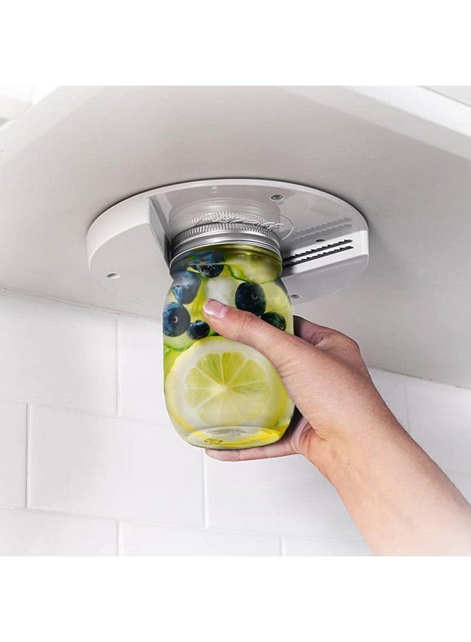 EZ Off Jar Opener for Seniors - Under Cabinet Jar Openers for Weak Hands, Easy Grip, Arthritis jar opener, One Handed Gadgets & Bottle Opener - Essential Kitchen Gadgets for Home Assistance - White - Image 1