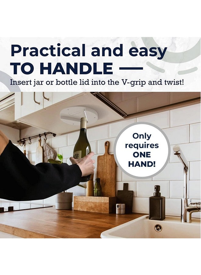 EZ Off Jar Opener for Seniors - Under Cabinet Jar Openers for Weak Hands, Easy Grip, Arthritis jar opener, One Handed Gadgets & Bottle Opener - Essential Kitchen Gadgets for Home Assistance - White - Image 4