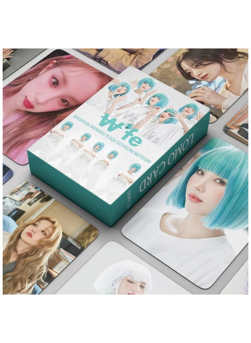 NIBEMINENT 55 Pcs Kpop (G)I-DLE Wife Lomo Cards Card For Fans Collection Gifts - Image 1