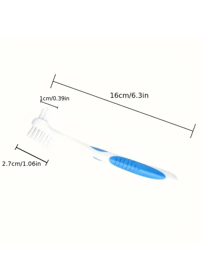 Assorted Colors Double Sided Denture Brush for Cleaning Removable Teeth Aligners Retainers - Image 3