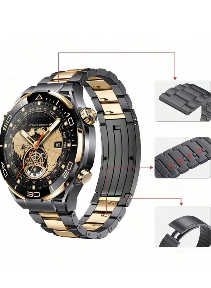 Hommtel 3-Strap AMOLED Smart Watch with 4GB Storage – Sleek Touchscreen, Fitness Tracker, Heart Rate Monitor, Waterproof, Customizable Straps & Long Battery Life – Perfect for Men & Women - Image 1