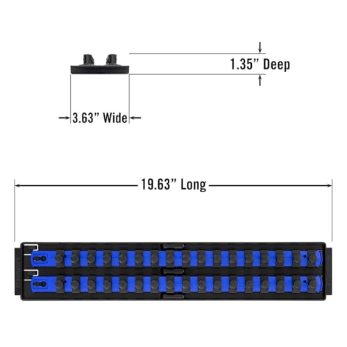 Ernst Manufacturing 19-Inch Socket Boss Organizer with Twist-Lock 2 Rails for 1/2-Inch Drive Sockets, Blue, Model 8457 – Secure and Durable Socket Storage Solution - Made in USA - Image 2