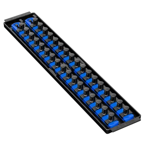 Ernst Manufacturing 19-Inch Socket Boss Organizer with Twist-Lock 2 Rails for 1/2-Inch Drive Sockets, Blue, Model 8457 – Secure and Durable Socket Storage Solution - Made in USA - Image 5