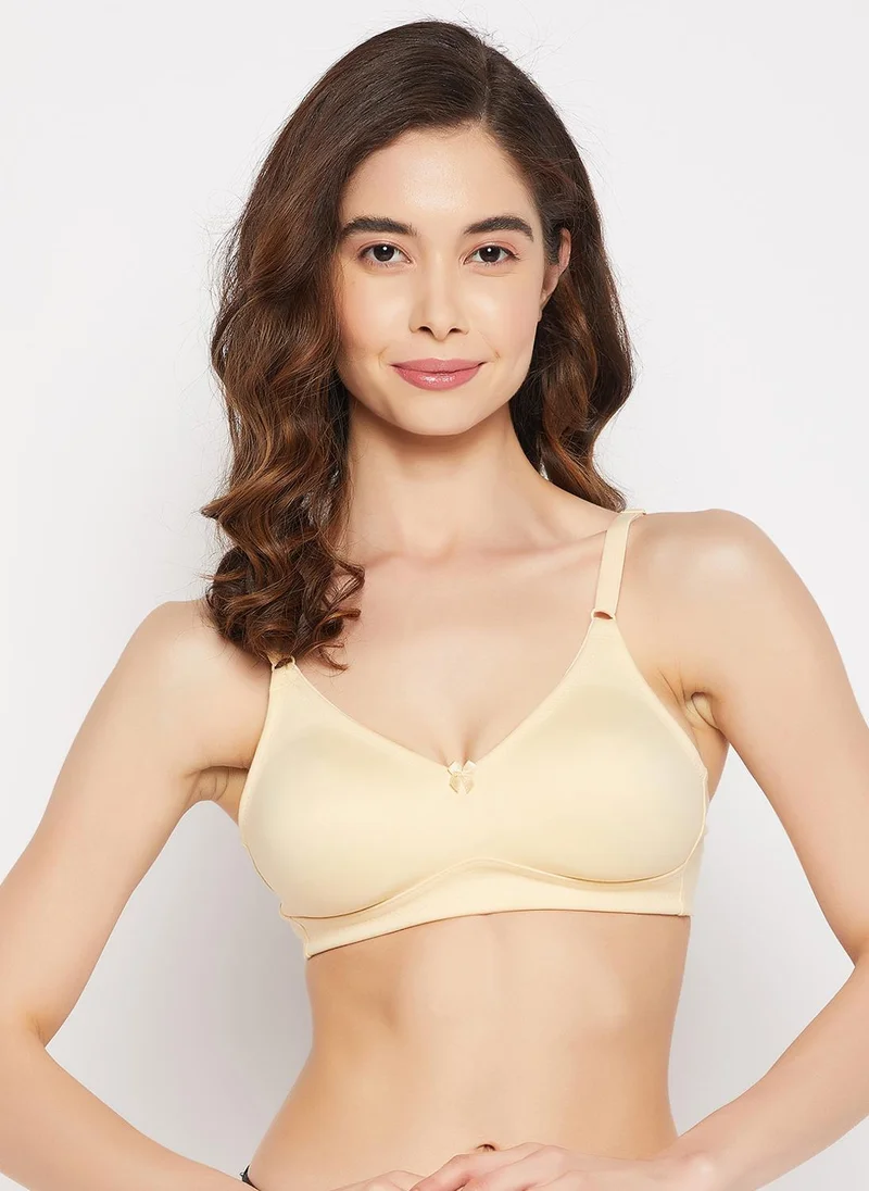 كلوفيا Clovia Non-Padded Non-Wired Full Coverage Spacer Cup T-shirt Bra in Nude Colour - Cotton