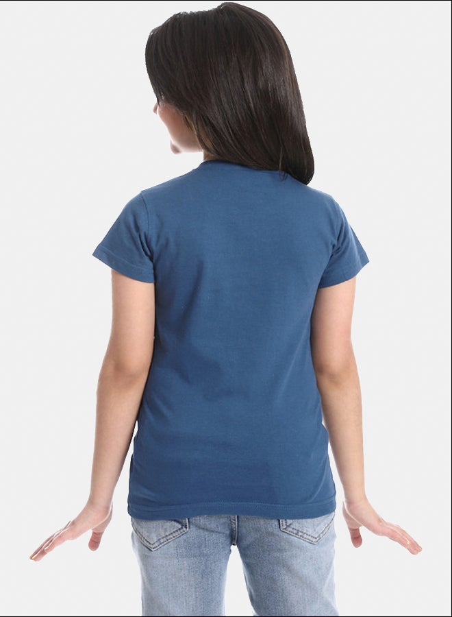 DIADORA Girls Cotton Printed T-Shirt - Image 3