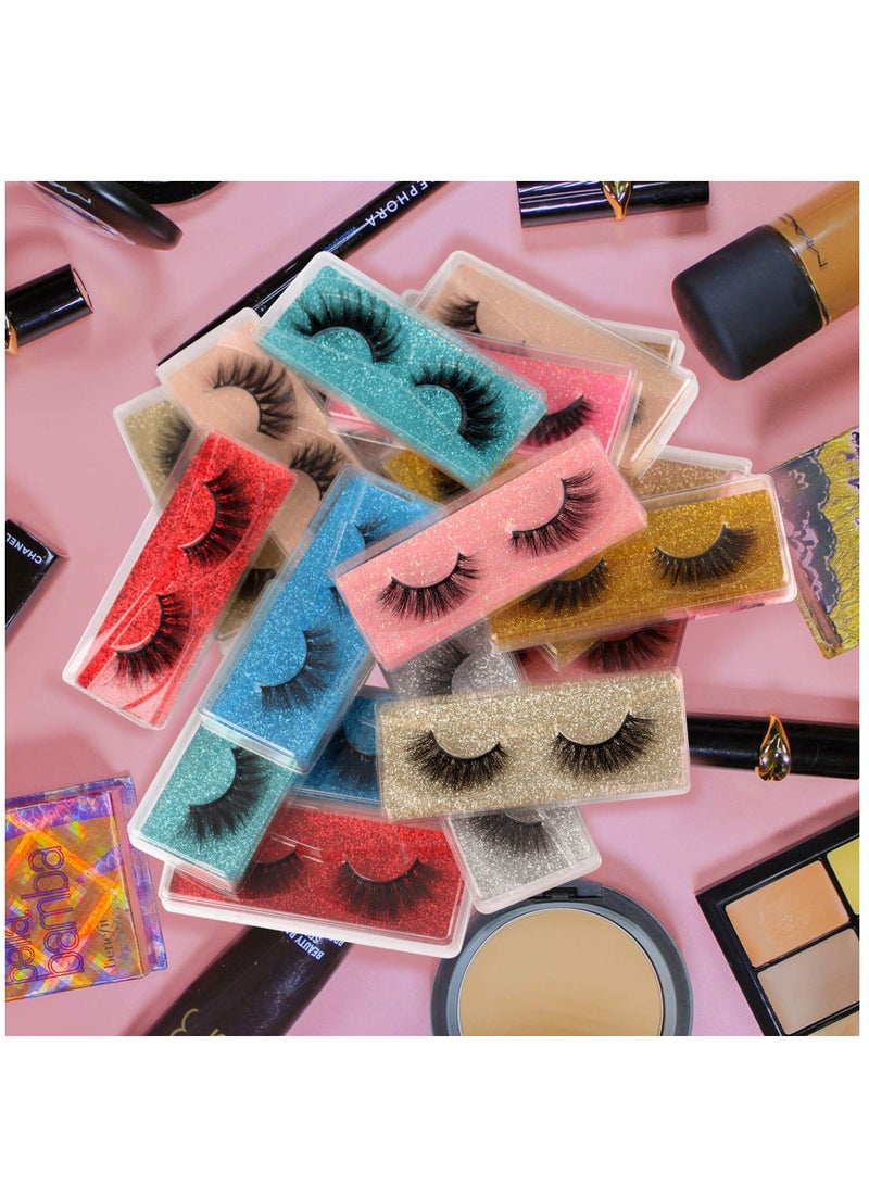 Excefore False Eyelashes, 20 Pairs Natural 3D Fluffy Lashes Pack Dramatic Thick Long Faux Mink Eyelashes Bulk Wispy Strip Fake Eyelashes - Image 2