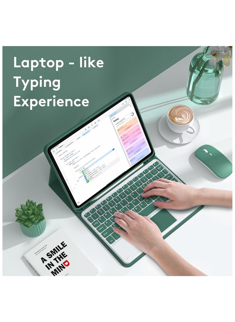 General Keyboard Compatible with Samsung Galaxy Tab A9 Plus 11 inch (2023) Leather Case Built-in Pencil Slot Detachable Wireless Touchpad Trackpad Keyboard with Mouse  - Image 3