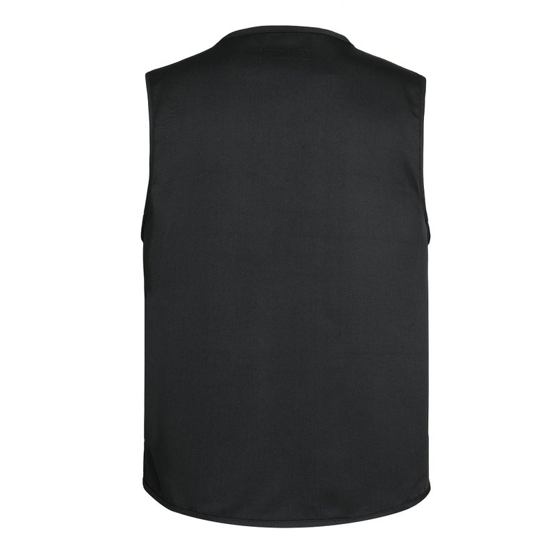 LISUHEPEAL Men's Fishing Vest Summer Outdoor Work Safari Travel Photo Vests with Multi Pockets (S18-Black, L) - Image 2