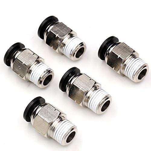 CEKER Push to Connect Tube Fitting PC 1/4" Tube Od x 1/8" NPT Thread Quick Connect Air Fittings Pneumatic Connector Straight Push Lock Air Hose Fittings 5Packs - Image 1