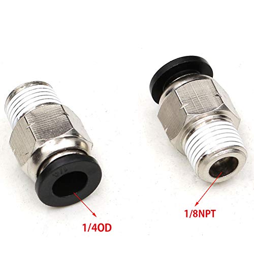CEKER Push to Connect Tube Fitting PC 1/4" Tube Od x 1/8" NPT Thread Quick Connect Air Fittings Pneumatic Connector Straight Push Lock Air Hose Fittings 5Packs - Image 4
