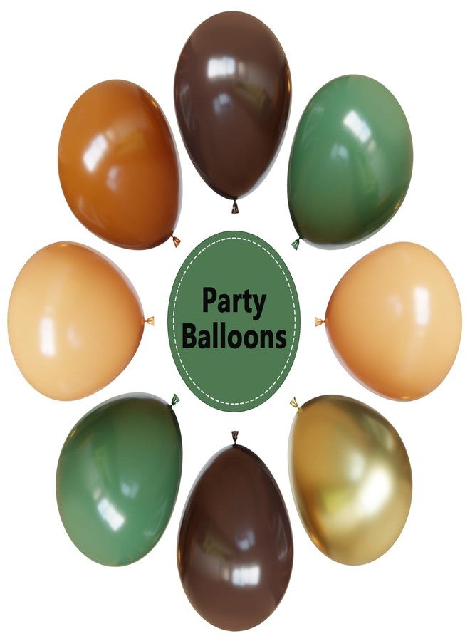 YMSZ Sage Green and Brown Balloons, 67 Pcs 12 Inch Jungle Safari Party Balloons, Dark Brown Coffee Nude Gold Balloon for Jungle Safari, Woodland, Birthday, Graduation, Baby Shower Party Decorations - Image 3