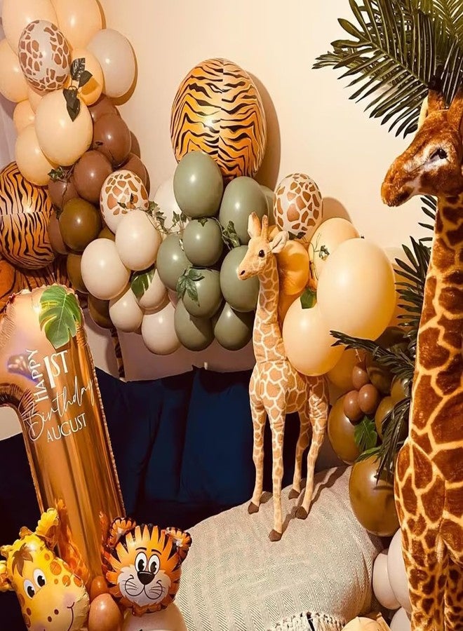 YMSZ Sage Green and Brown Balloons, 67 Pcs 12 Inch Jungle Safari Party Balloons, Dark Brown Coffee Nude Gold Balloon for Jungle Safari, Woodland, Birthday, Graduation, Baby Shower Party Decorations - Image 4
