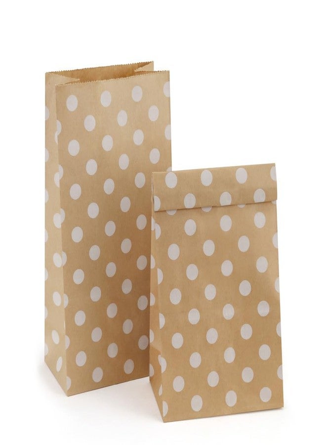 BagDream Paper Lunch Bags 4lb 100Pcs Kraft Brown Snack Bags Bulk, for Craft, Lunch, Bread, Sandwich, Candy, Treats, 5x2.95x9.45 Inches Recyclable Brown Small Paper Sacks White Dot - Image 1