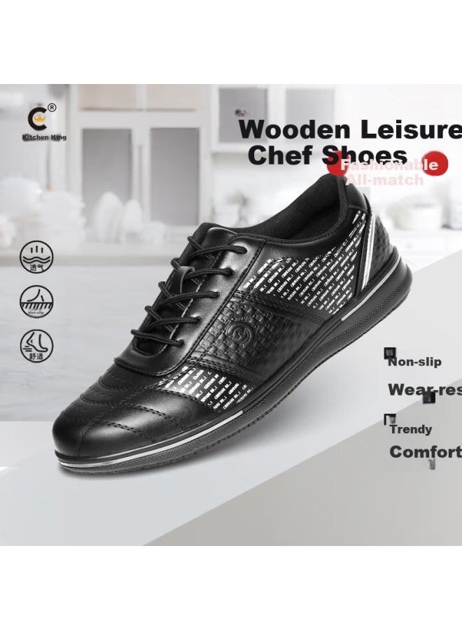 Kitchen King Chuwang Non-Slip Water-Resistant Chef Shoes, Casual Kitchen Hotel Work Shoes, All-Season Wear, Men'S Style 1807, Size 43 - Image 1