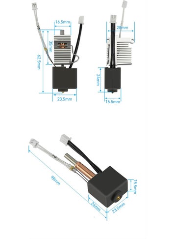 Hobi Mekatronik Anycubic Kobra 3 Full Hotend Set Including Cooling Body (Brass Nozzle)  - Image 3