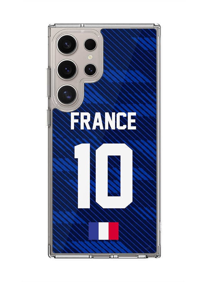 Stylizedd Classic Clear Case for Samsung Galaxy S23 Ultra , Hybrid Soft Case Flexible Edges Anti Drop TPU PC Gel Thin Transparent Cover [ Designed for Samsung Galaxy S23 Ultra ] - Football Team France