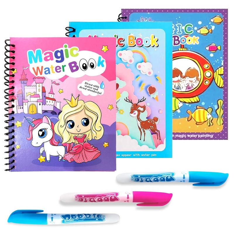 GLUN® ® Water Magic Book Random Theme C5 Pack of 3 - Image 1