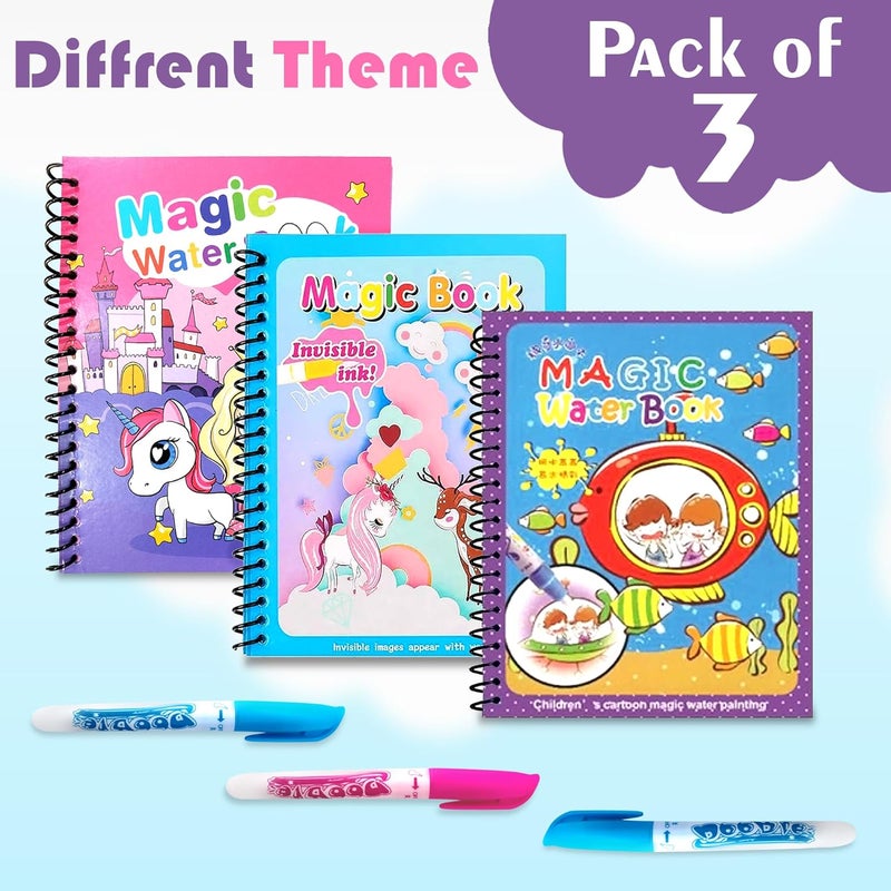 GLUN® ® Water Magic Book Random Theme C5 Pack of 3 - Image 2