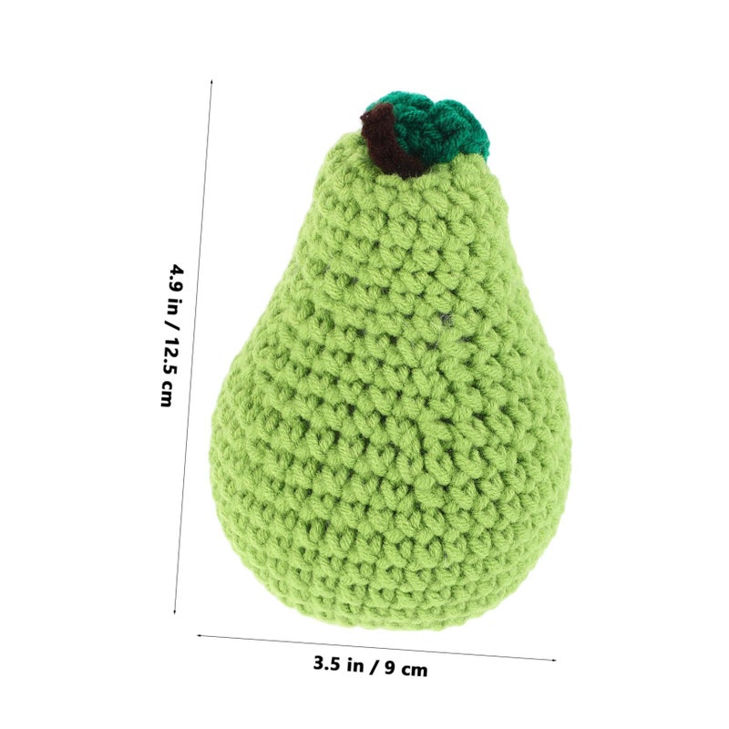 Sewroro Knitted Fruit Pear Decor Realistic Soft Yarn Photography Prop Creative Simulation Ornament for Home Kitchen Artistic Display - Image 3