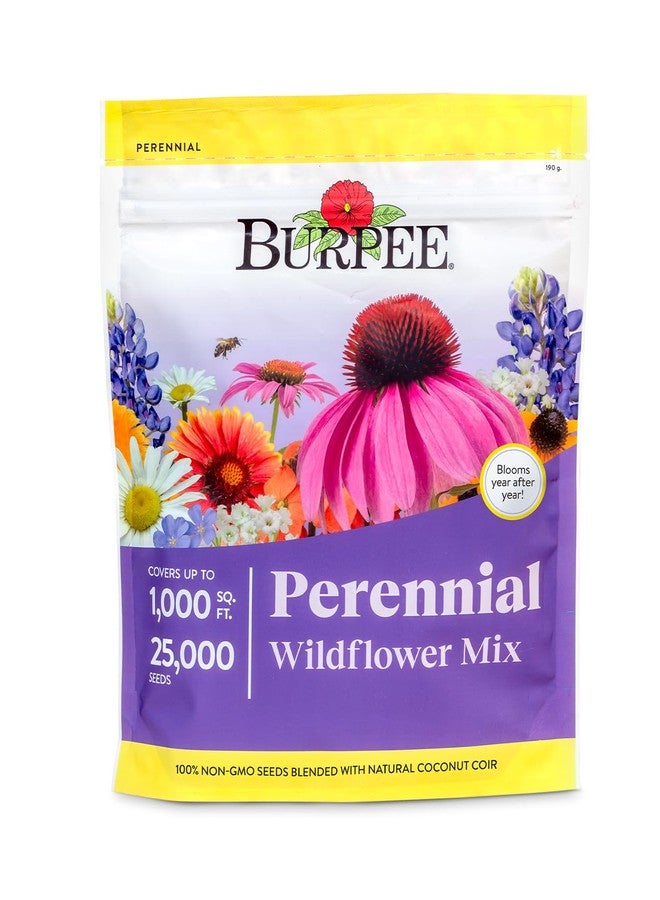 Burpee Wildflower 25,000 Bulk, 1 Bag | 18 Varieties of Non-GMO Flower Seeds Pollinator Garden, Perennial Mix - Image 1