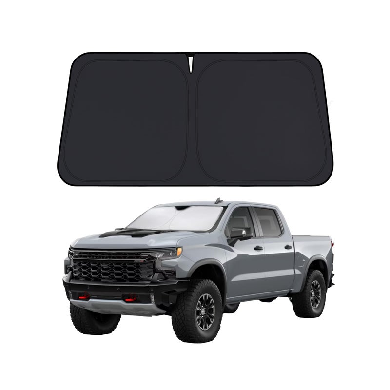 EcoNour Windshield Sunshade for Chevrolet Silverado 1500 2019-2024 2025 2026, Sun Visor for Front Windshield & Window Sun Shade Cover, UV Heat Blocker & Protector, Car Accessories - Image 1