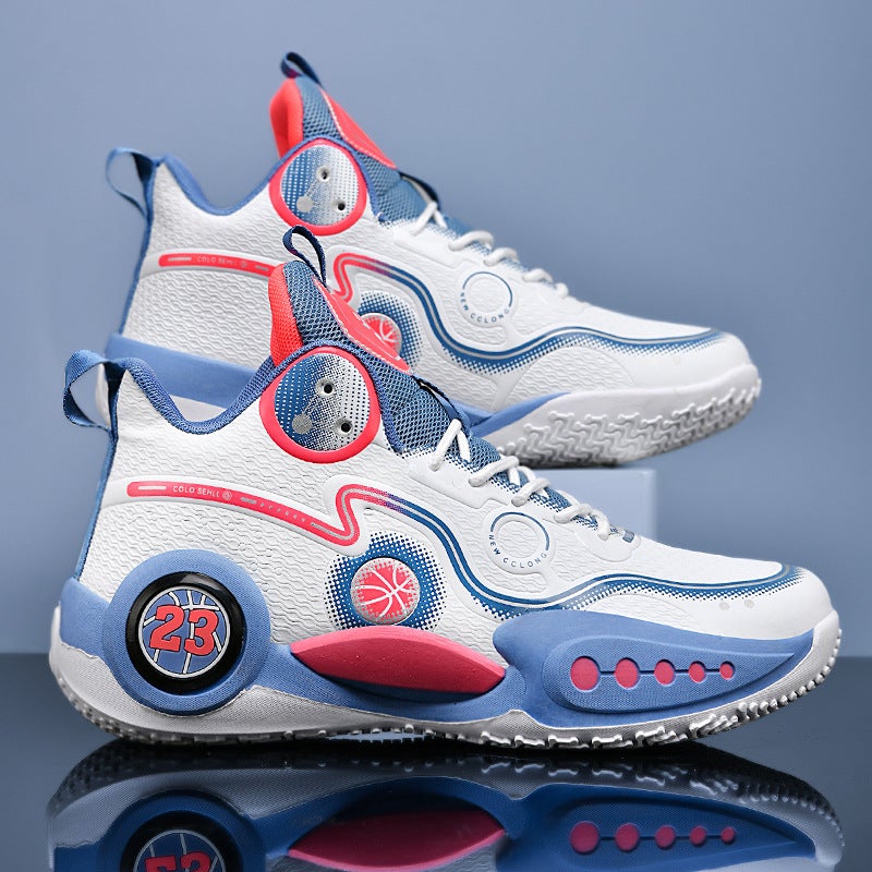 Autumn New Basketball Shoes Men'S Mesh Flying Woven Running Sneaker Youth Combat Boots High-Top Shoes Wear-Resistant Sneakers - Image 2