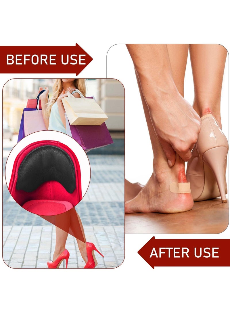 Sweet seven Heel Grips Liner Cushions Inserts for Loose Shoes Heel Pads Insert Prevent Too Big Filler Improved Shoe Fit and Comfort Prevent Heel Slip and Blister (4 Pairs ) (Pale Apricot+Black) - Image 2