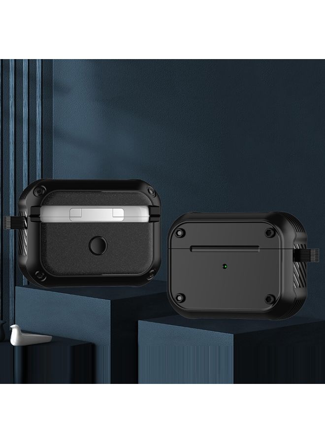 Raxoom Case Cover For AirPods Pro 2 Wing TPU + PC Shockproof Earphone Protective Case Black