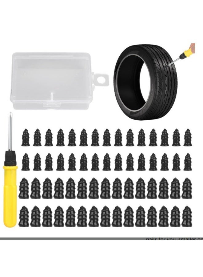 60 مجموعة لإصلاح الإطارات لإصلاح أغطية المسامير المطاطية، ومسامير الإصلاح السريع لإطارات السيارات المزودة بممفك، ومجموعات أدوات لإصلاح الإطارات (30 صغيرة و 30 كبيرة) - Image 1