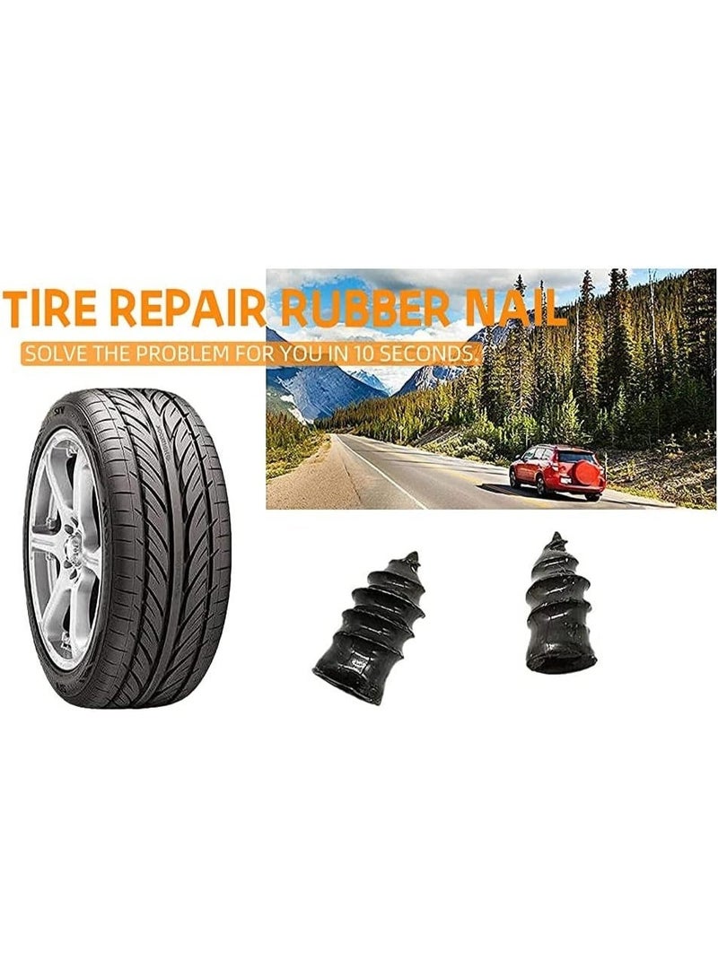 60 مجموعة لإصلاح الإطارات لإصلاح أغطية المسامير المطاطية، ومسامير الإصلاح السريع لإطارات السيارات المزودة بممفك، ومجموعات أدوات لإصلاح الإطارات (30 صغيرة و 30 كبيرة) - Image 4