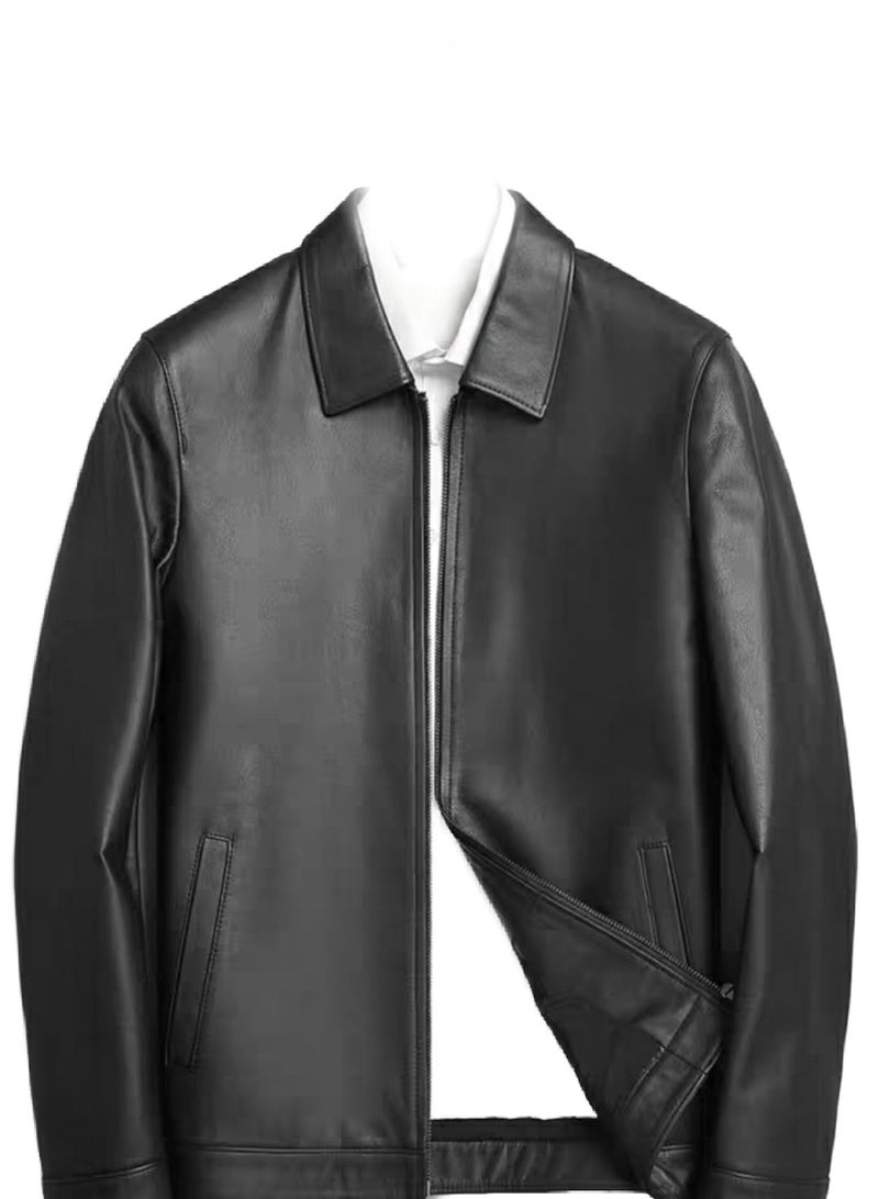The TOP Leather (C25) Men's Genuine Lambskin Leather Biker Jacket  - Image 1