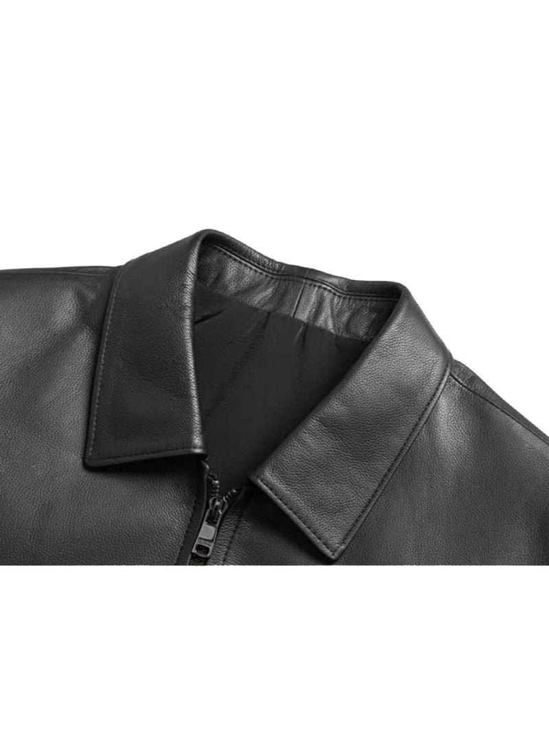 The TOP Leather (C25) Men's Genuine Lambskin Leather Biker Jacket  - Image 5