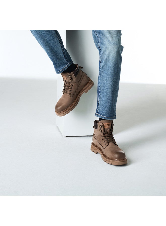St&Sat Saturday Men's Boots Winter Retro Commuting Work Boots Big Yellow Boots Casual Boots Round Toe Ankle Boots - Image 2
