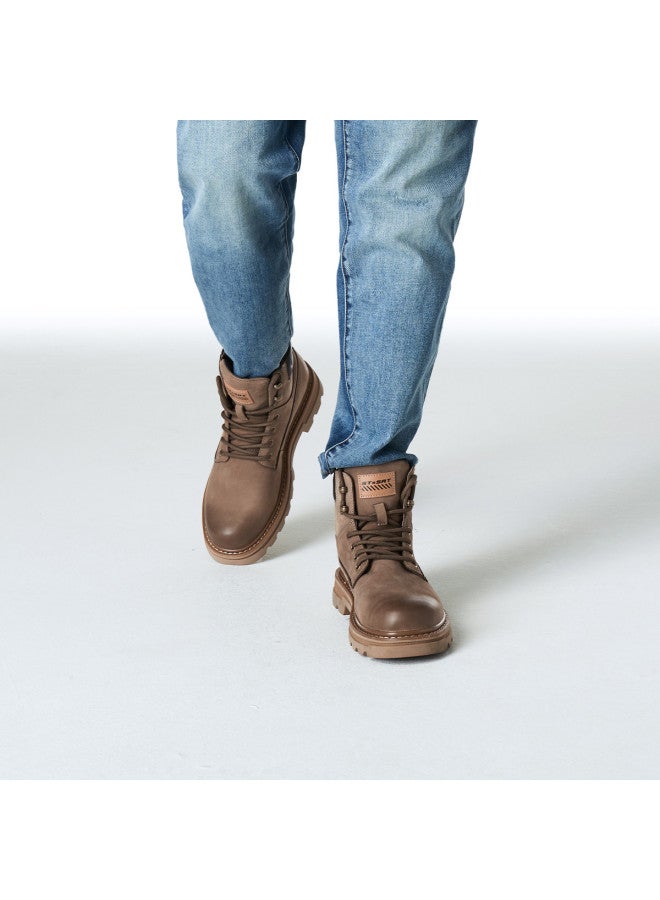 St&Sat Saturday Men's Boots Winter Retro Commuting Work Boots Big Yellow Boots Casual Boots Round Toe Ankle Boots - Image 3